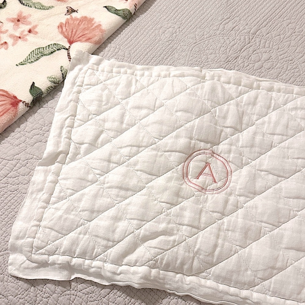 White Quilted Bedding, pillow case only, Pottery Barn Kids, A monogram, custom